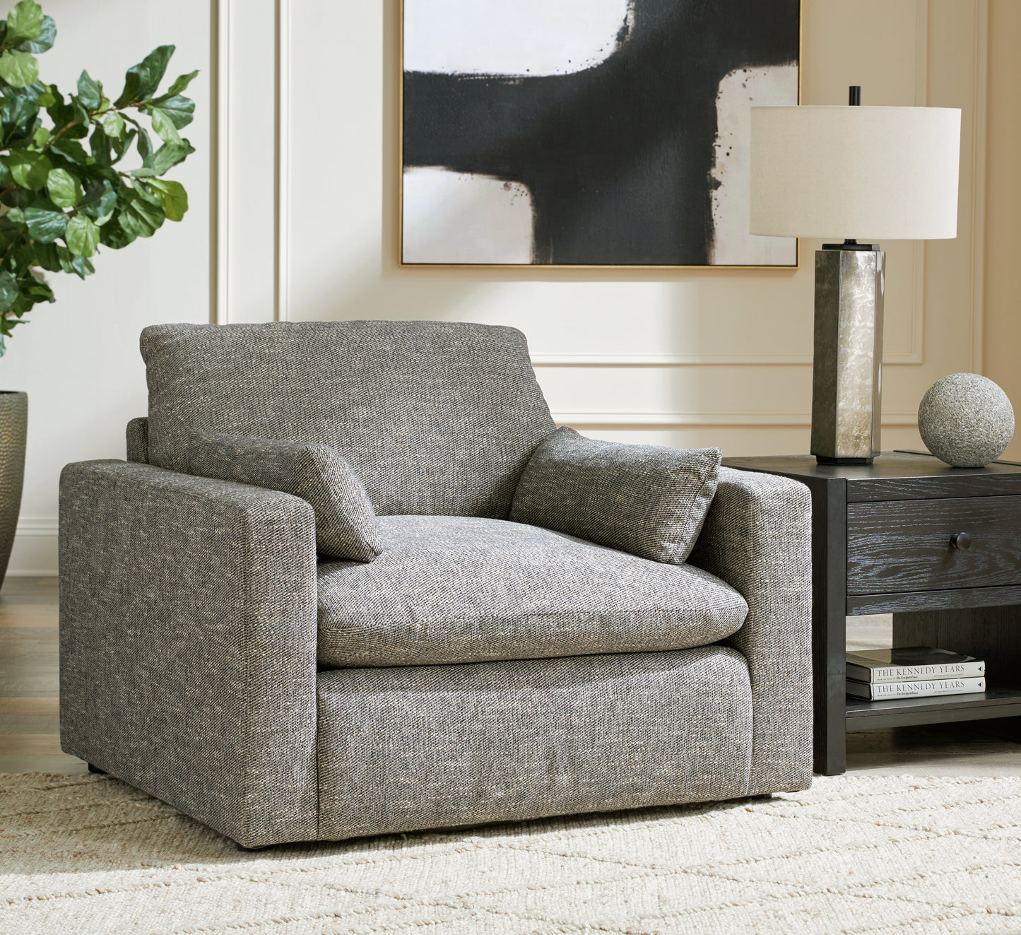 Cassel Furniture Outlet - Ashley Furniture - Dramatic Living Room - Chair and a Half / Granite - 1170223