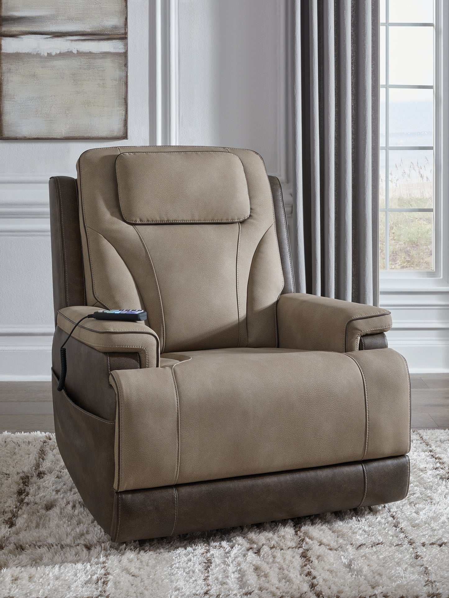 Cassel Furniture Outlet - Ashley Furniture - 4Z-Peaceful Pause Living Room - Power Lift Recliner / Sand - PC1210312