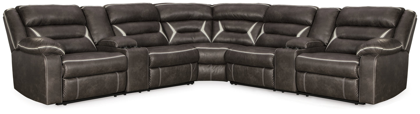 Cassel Furniture Outlet - Ashley Furniture - Kincord Sectional - 2-Piece Power Reclining Sectional Sofa / Midnight - 13104S1