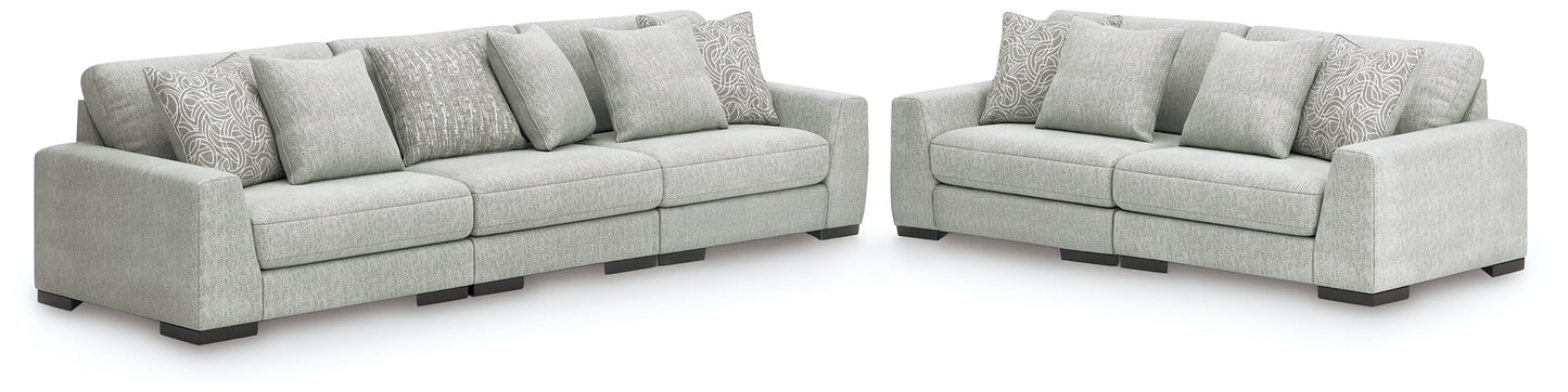 Cassel Furniture Outlet - Ashley Furniture - Regent Park 3-Piece Sectional Sofa and 2-Piece Sectional Loveseat - 3-Piece Sectional Sofa and 2-Piece Sectional Loveseat / Pewter - 14404U4
