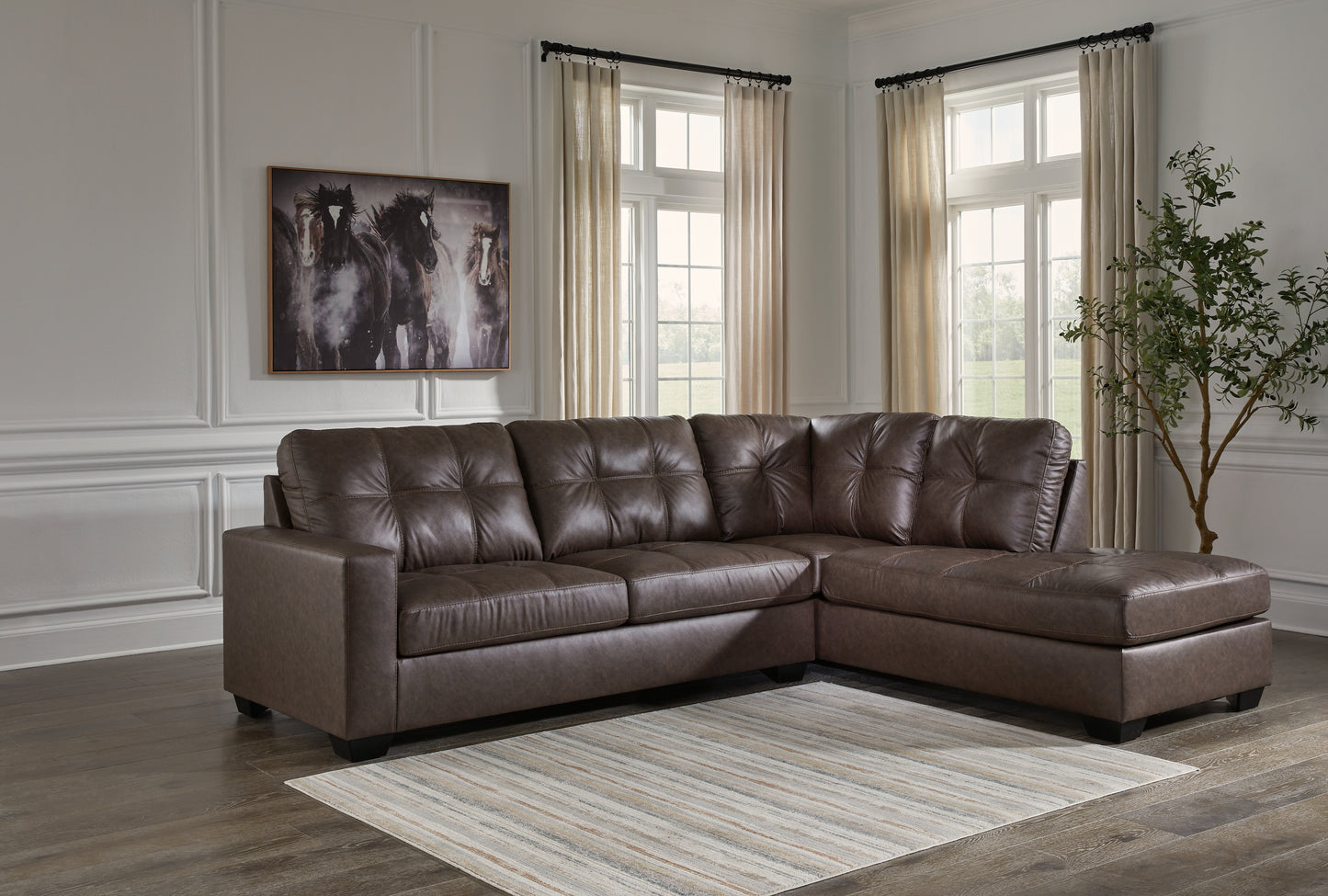 Cassel Furniture Outlet - Ashley Furniture - Barlin Mills Sectional - LAF 2-Piece Sectional with Chaise / Umber - 17003S2