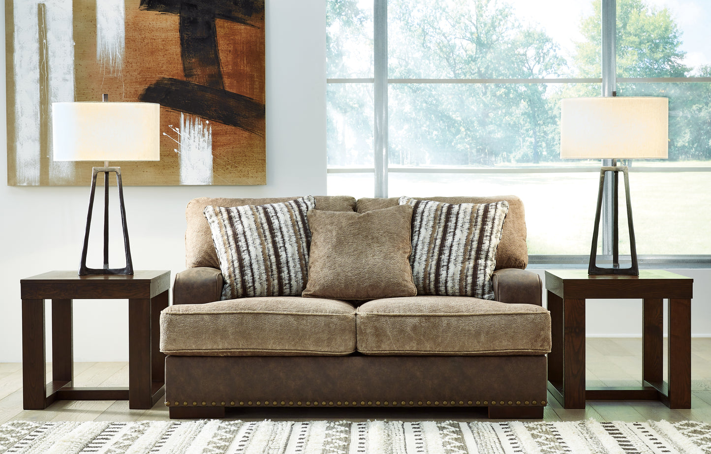 Cassel Furniture Outlet - Ashley Furniture - Alesbury Living Room - Loveseat / Chocolate - 1870435