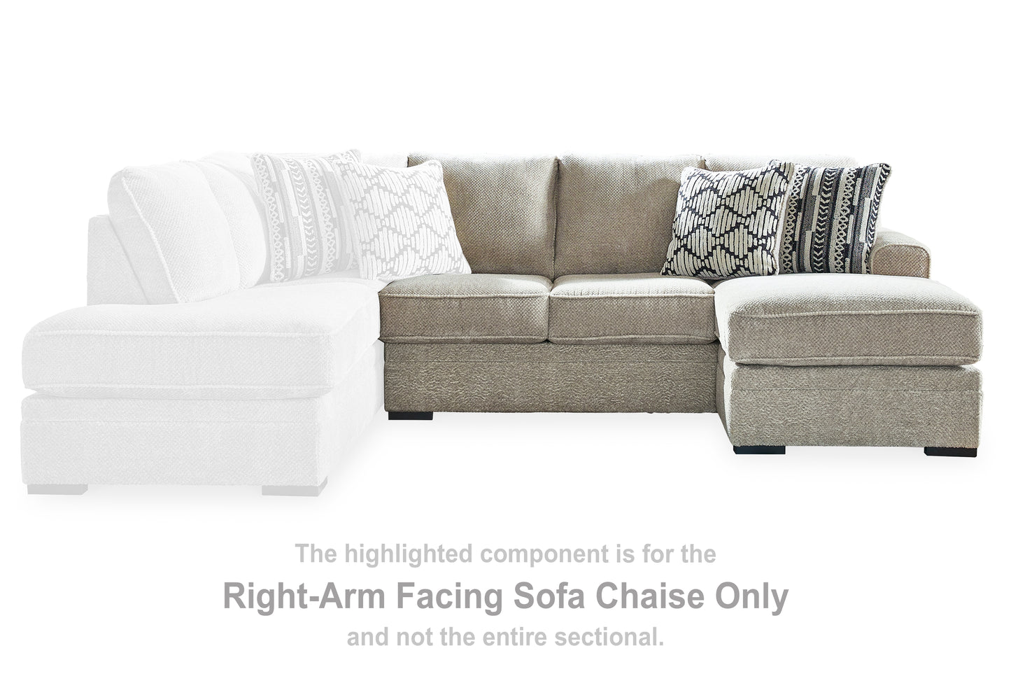 Cassel Furniture Outlet - Ashley Furniture - Calnita Sectional - RAF Sofa Chaise / Sisal - 2050203