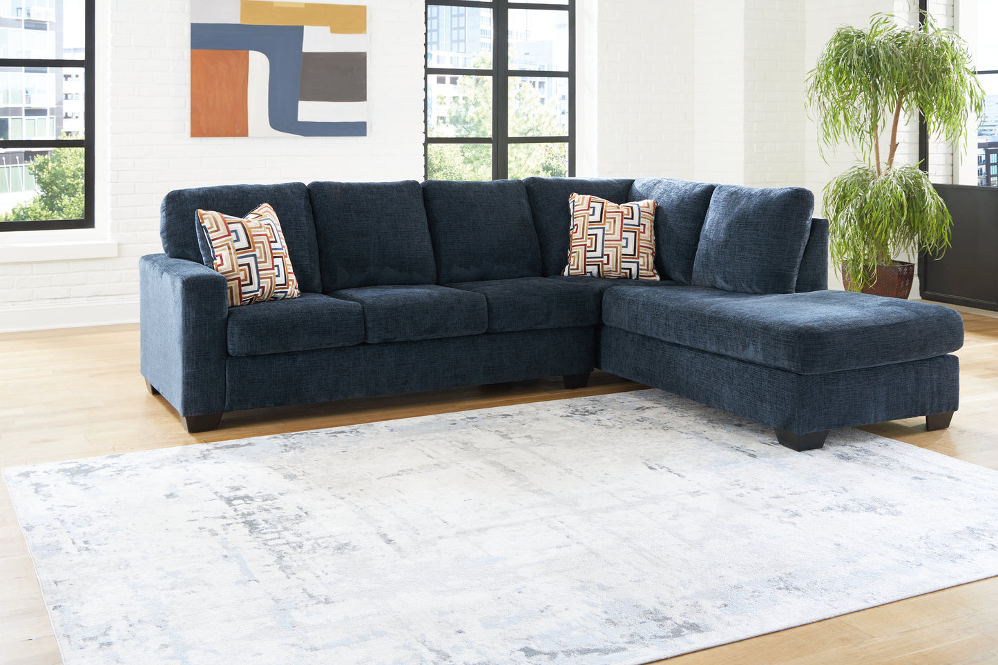 Cassel Furniture Outlet - Ashley Furniture - Aviemore Sectional - LAF 2-Piece Sectional with Chaise / Ink - 24303S2