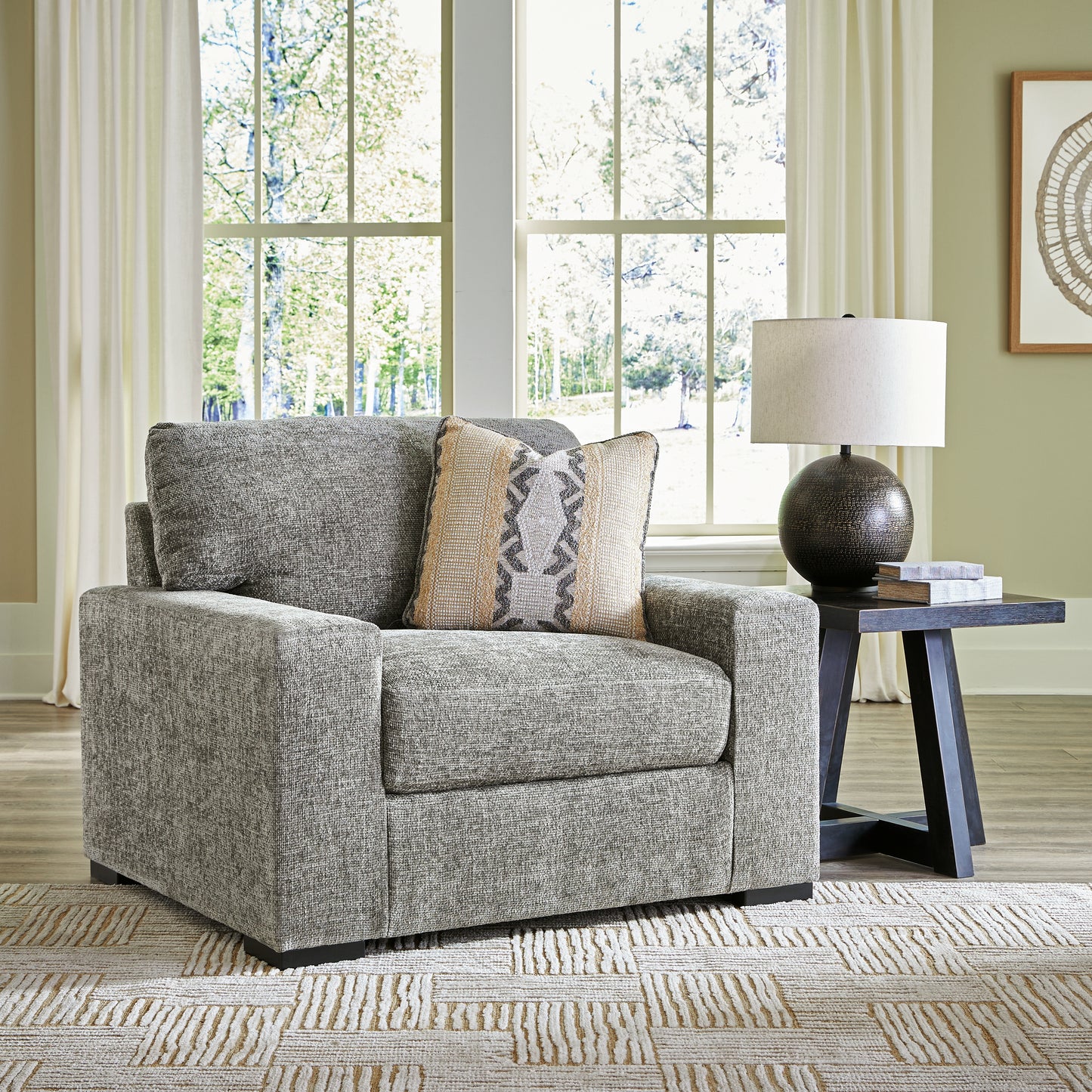 Cassel Furniture Outlet - Ashley Furniture - Dunmor Living Room - Chair and a Half / Graphite - 2490423