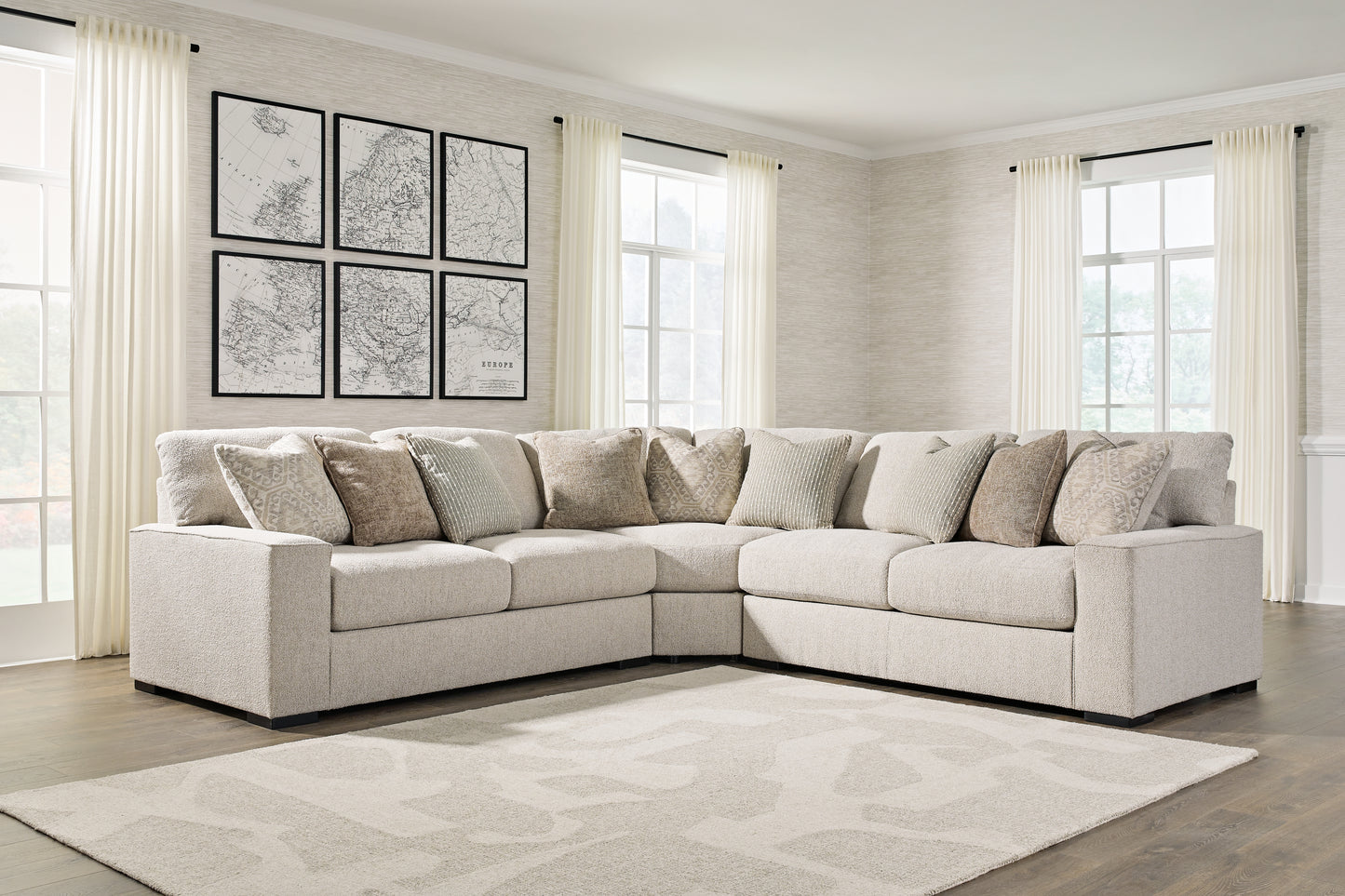 Cassel Furniture Outlet - Ashley Furniture - Ballyton Sectional - RAF 3-Piece Sectional / Sand - 25102S1