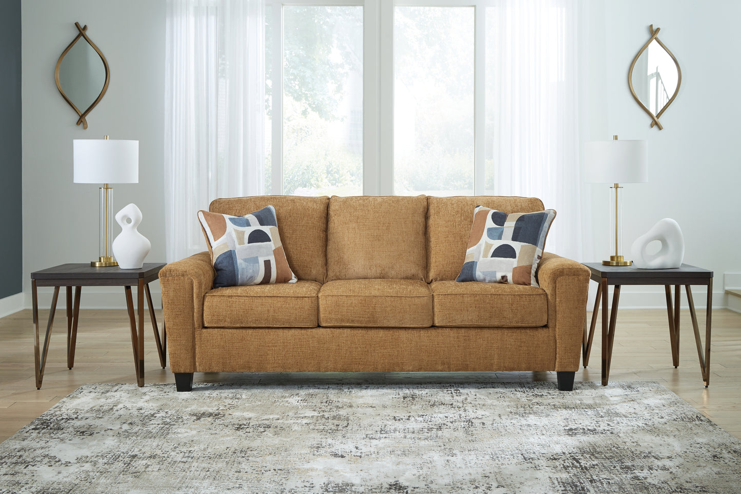 Cassel Furniture Outlet - Ashley Furniture - Erinslane Living Room - Loveseat / Honey - 2520735