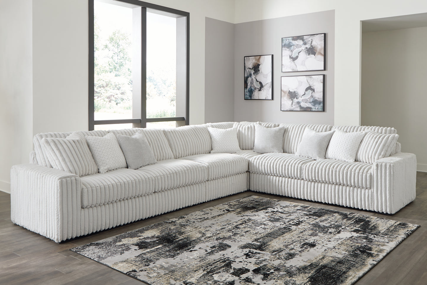 Cassel Furniture Outlet - Ashley Furniture - Stupendous Sectional - LAF 4-Piece Sectional / Alloy - 25903S2