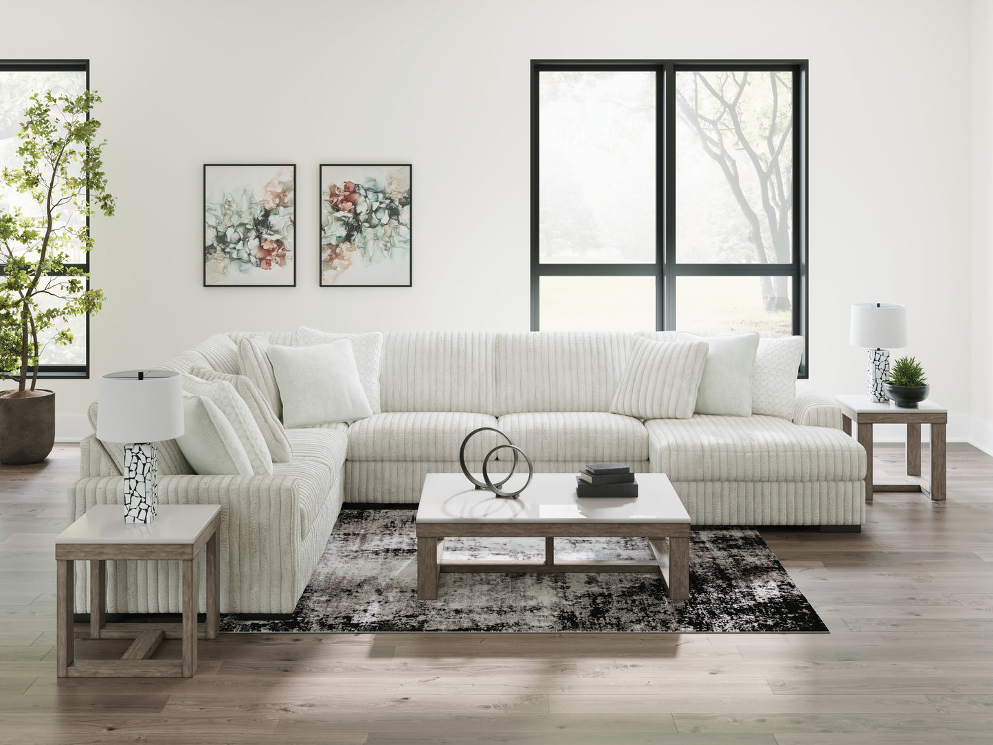 Cassel Furniture Outlet - Ashley Furniture - Stupendous Sectional - LAF 5-Piece Sectional with Chaise / Alloy - 25903S9