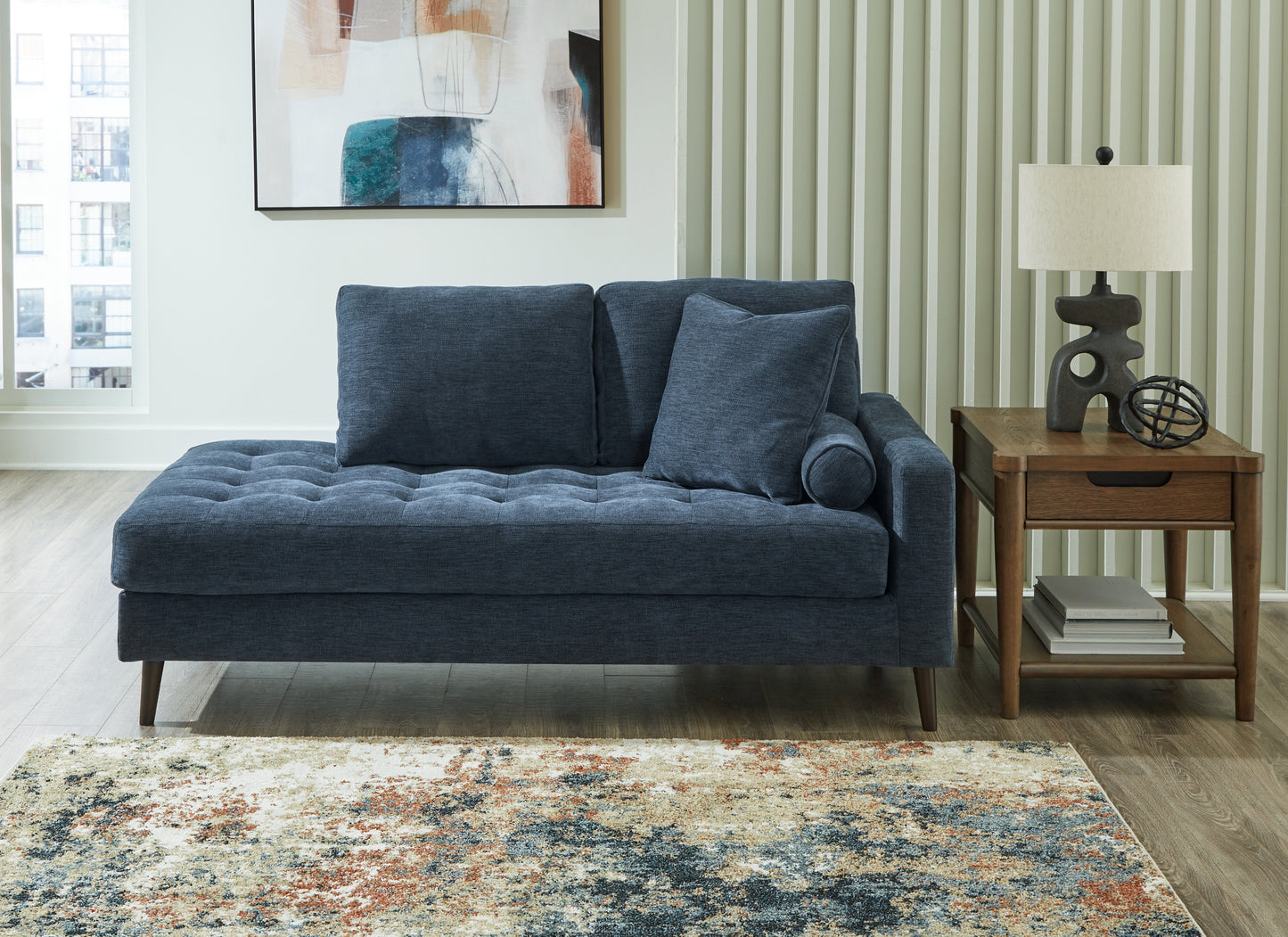 Cassel Furniture Outlet - Ashley Furniture - Bixler Living Room - RAF Corner Chaise / Navy - 2610617
