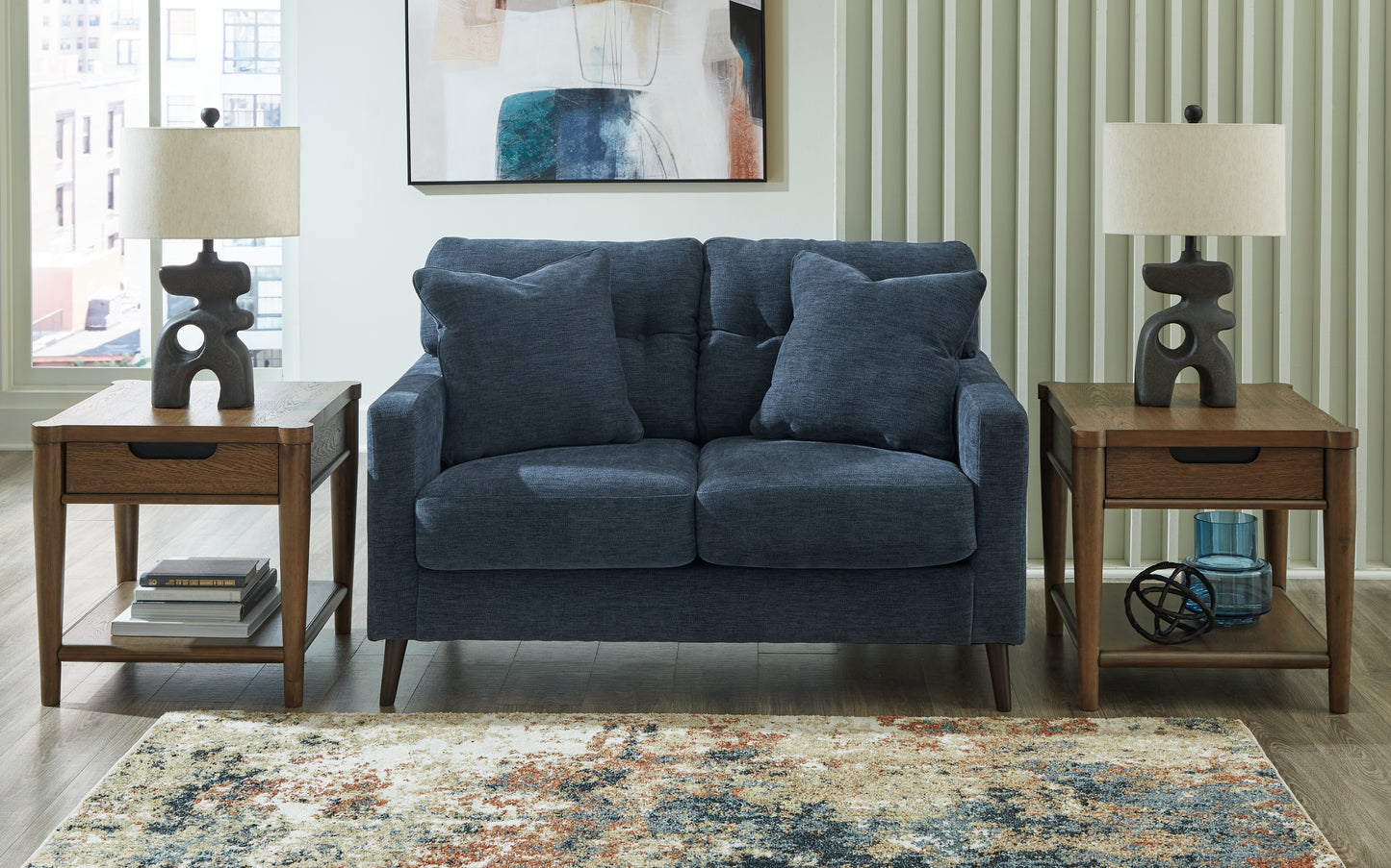 Cassel Furniture Outlet - Ashley Furniture - Bixler Living Room - Loveseat / Navy - 2610635