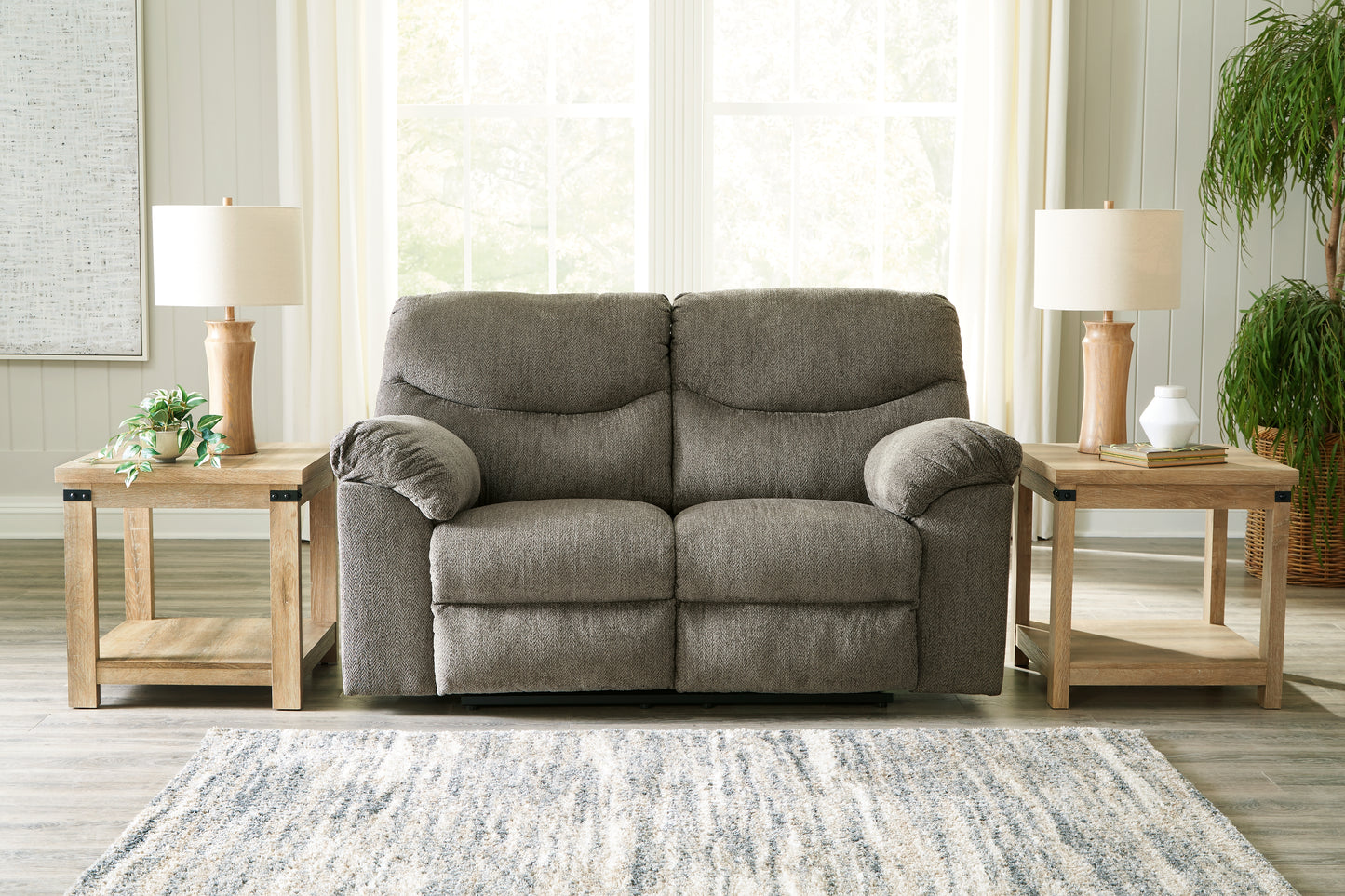 Cassel Furniture Outlet - Ashley Furniture - Alphons Living Room - Reclining Loveseat / Putty - 2820186