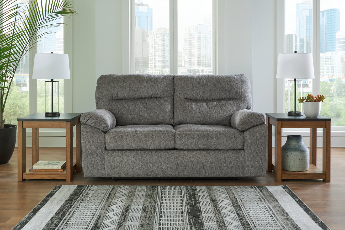 Cassel Furniture Outlet - Ashley Furniture - Bindura Living Room - Glider Loveseat / Mineral - 3030578