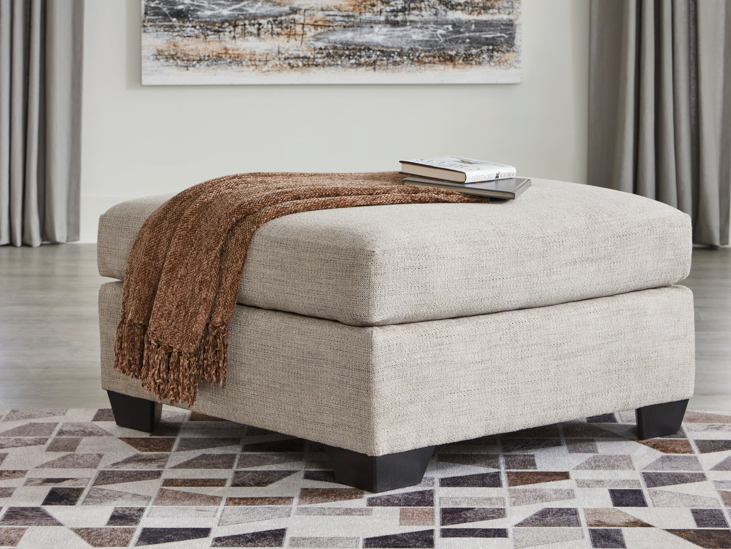 Cassel Furniture Outlet - Ashley Furniture - Mahoney Living Room - Oversized Accent Ottoman / Pebble - 3100408