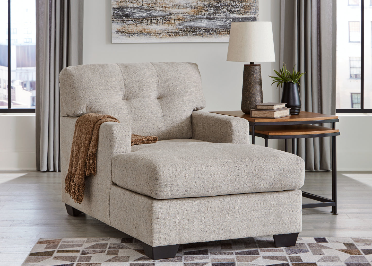 Cassel Furniture Outlet - Ashley Furniture - Mahoney Living Room - Chaise / Pebble - 3100415