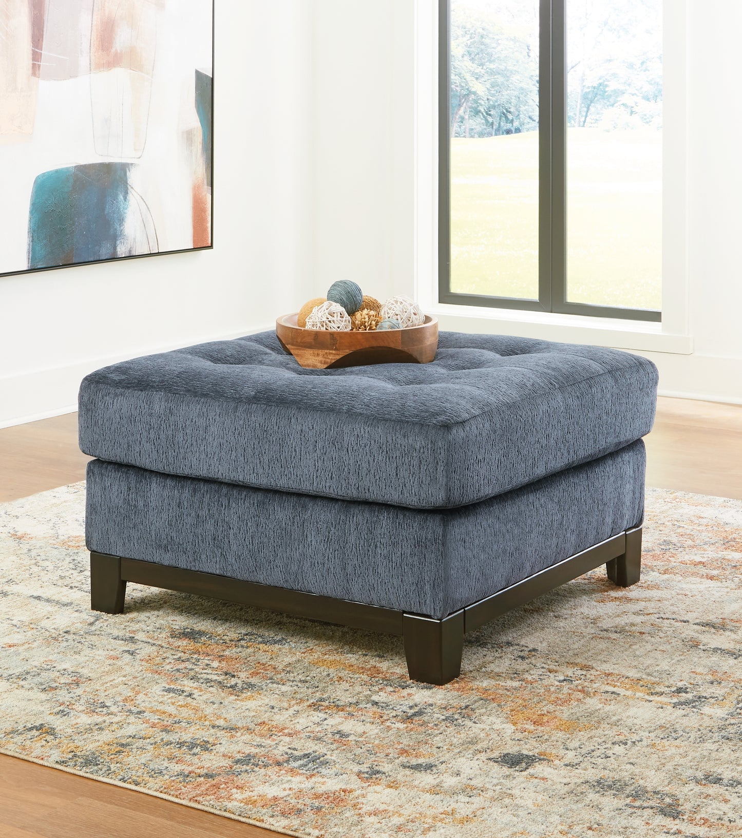 Cassel Furniture Outlet - Ashley Furniture - Maxon Place Living Room - Oversized Accent Ottoman / Navy - 3300308