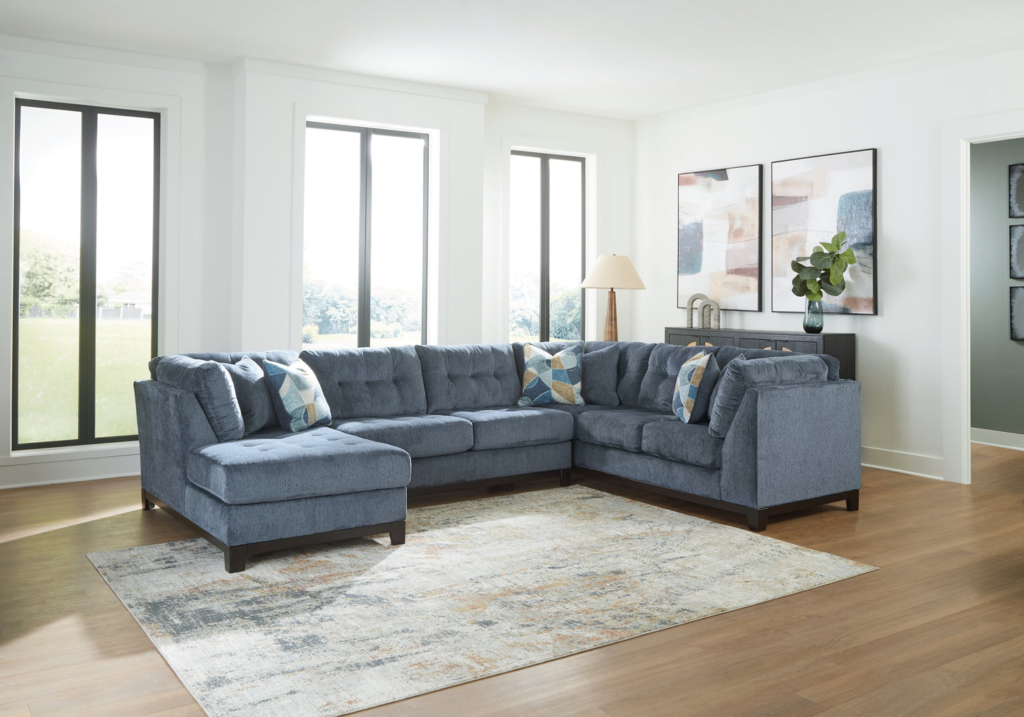 Cassel Furniture Outlet - Ashley Furniture - Maxon Place Sectional - RAF 3-Piece Sectional with Chaise / Navy - 33003S1