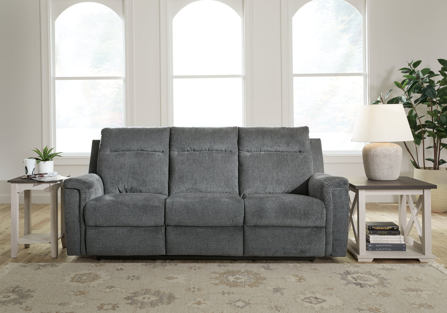 Cassel Furniture Outlet - Ashley Furniture - Barnsana Living Room - Reclining Power Sofa / Gravel - 3320287