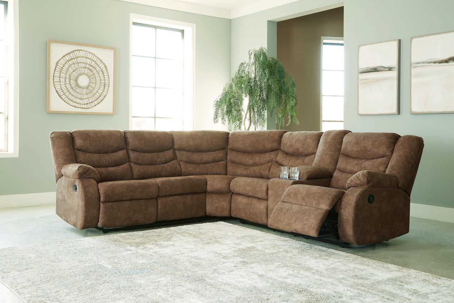 Cassel Furniture Outlet - Ashley Furniture - Partymate Sectional - 2-Piece Reclining Sectional / Brindle - 36902S1