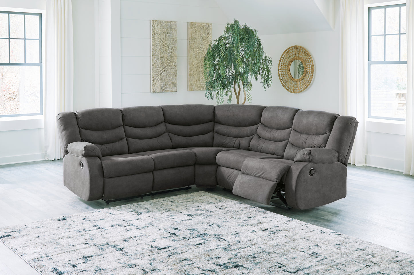 Cassel Furniture Outlet - Ashley Furniture - Partymate Sectional - 2-Piece Reclining Sectional / Slate - 36903S2