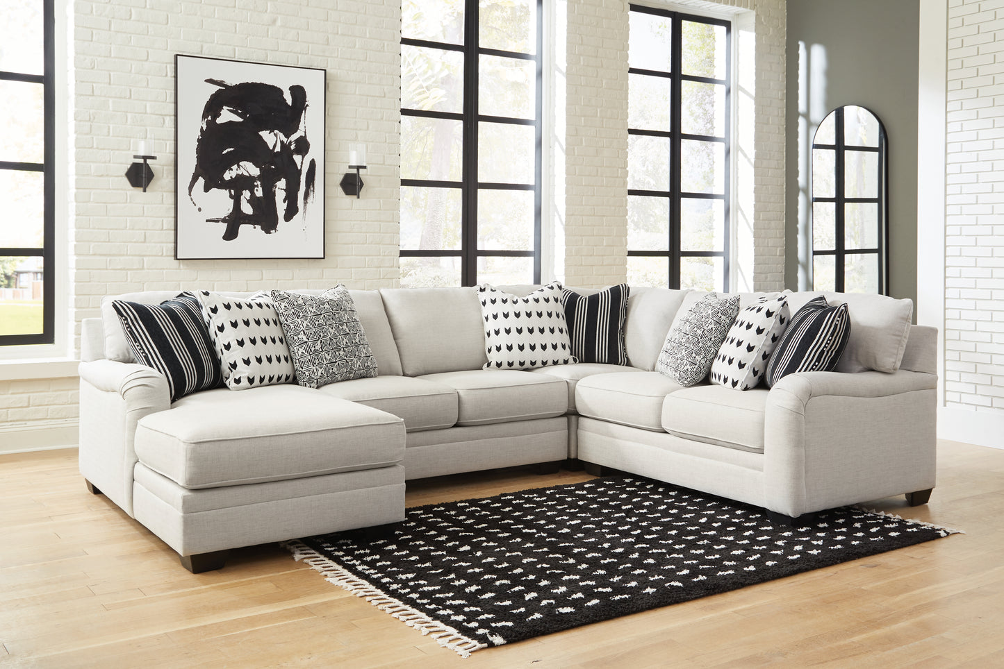 Cassel Furniture Outlet - Ashley Furniture - Huntsworth Sectional - RAF 4-Piece Sectional with Chaise / Dove Gray - 39702S3