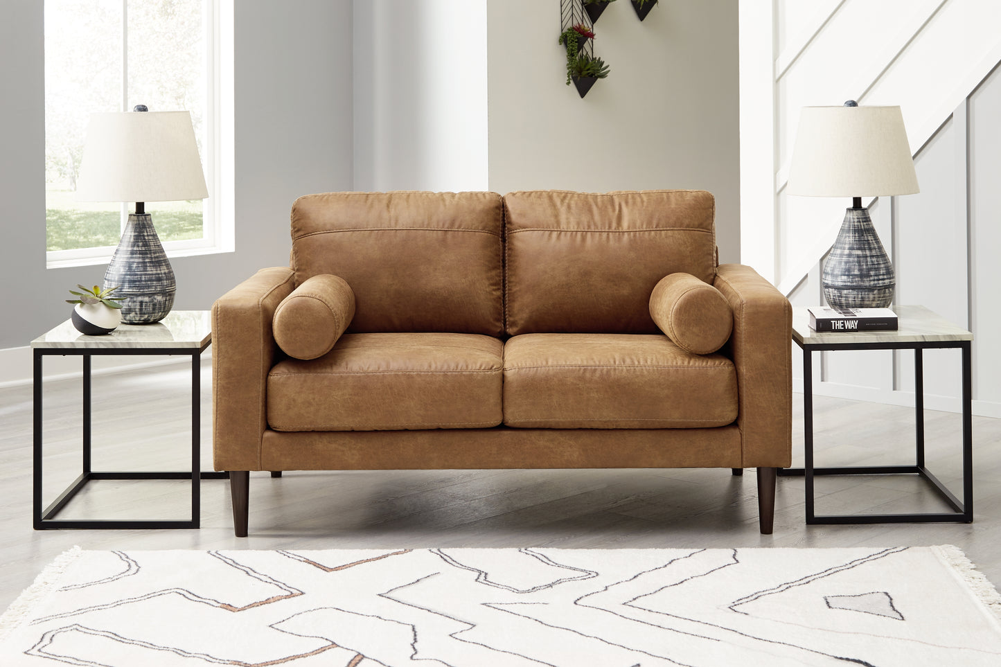 Cassel Furniture Outlet - Ashley Furniture - Telora Living Room - Loveseat / Caramel - 4100235