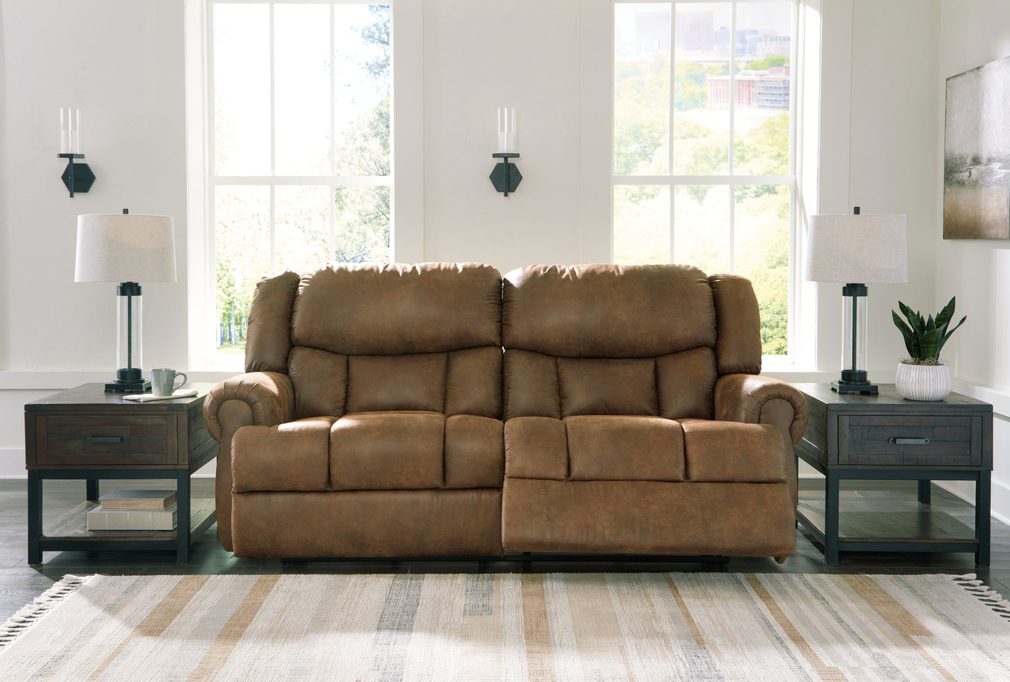 Cassel Furniture Outlet - Ashley Furniture - Boothbay Living Room - 2 Seat Reclining Sofa / Auburn - 4470481