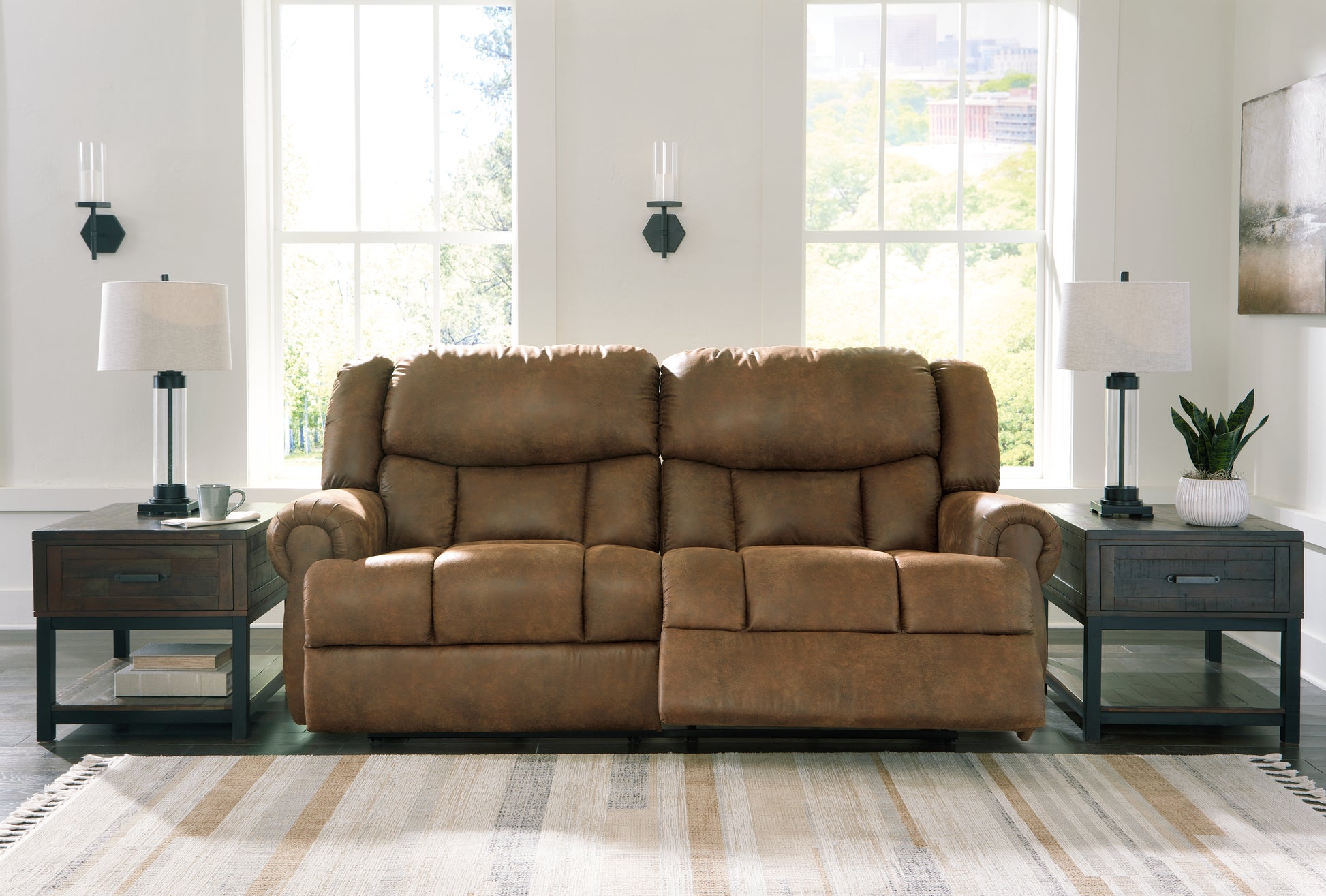 Cassel Furniture Outlet - Ashley Furniture - Boothbay Living Room - 2 Seat Reclining Sofa / Auburn - 4470481