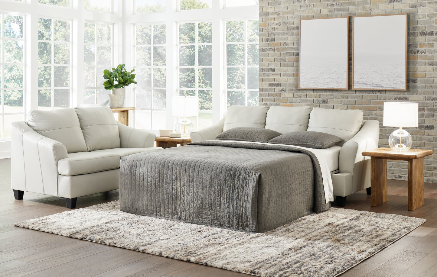 Cassel Furniture Outlet - Ashley Furniture - Genoa Living Room - Queen Sofa Sleeper / Coconut - 4770439
