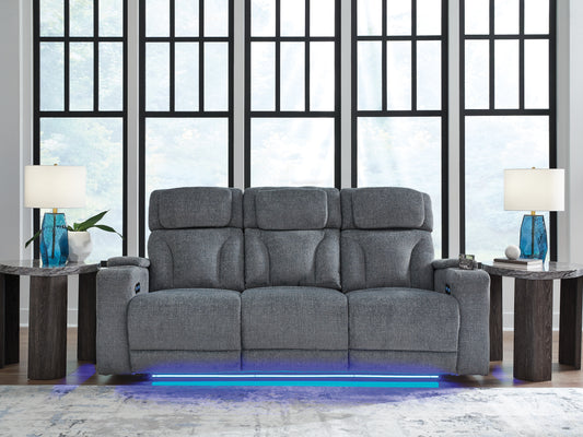 Cassel Furniture Outlet - Ashley Furniture - Studio Cave Living Room - PWR Recliner/ADJ Headrest / Steel - PC4980213