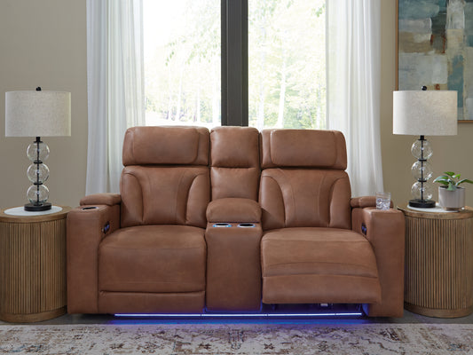 Cassel Furniture Outlet - Ashley Furniture - Clean-Slate Living Room - PWR Recliner/ADJ Headrest / Caramel - PC5010113