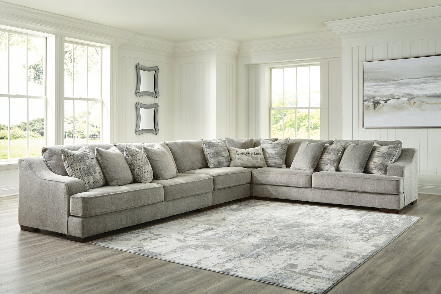 Cassel Furniture Outlet - Ashley Furniture - Bayless Sectional - LAF 5-Piece Sectional / Smoke - 52304S3