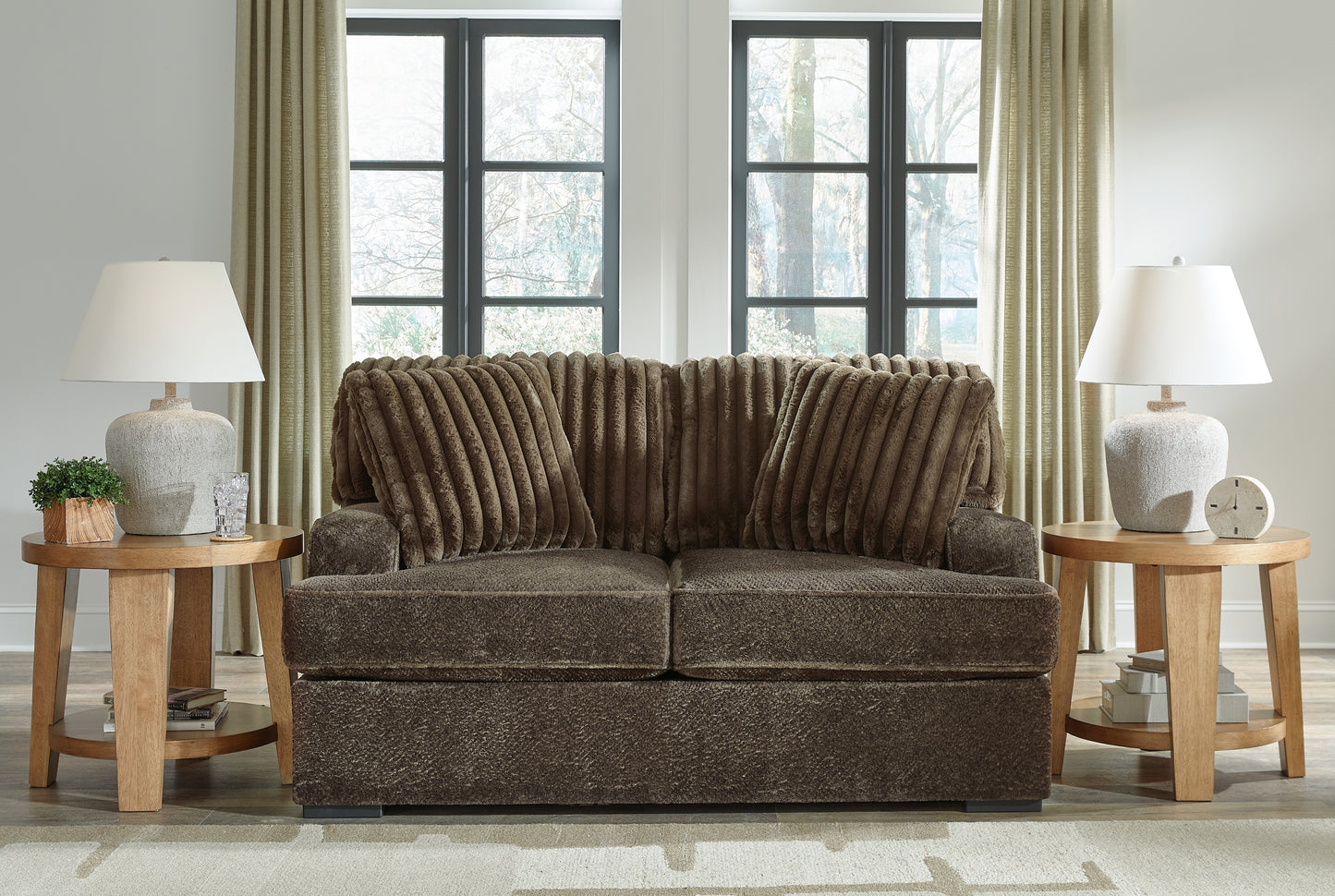 Cassel Furniture Outlet - Ashley Furniture - Aylesworth Living Room - Loveseat / Chocolate - 5370235