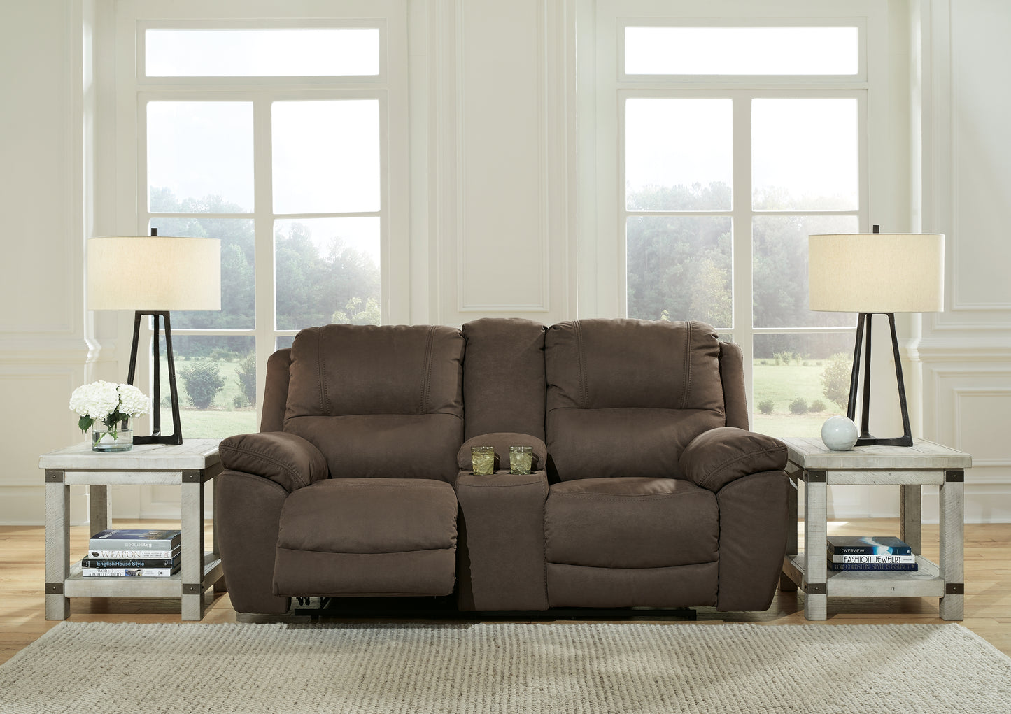 Cassel Furniture Outlet - Ashley Furniture - Next-Gen Gaucho Living Room - DBL Rec Loveseat w/Console / Espresso - 5420494