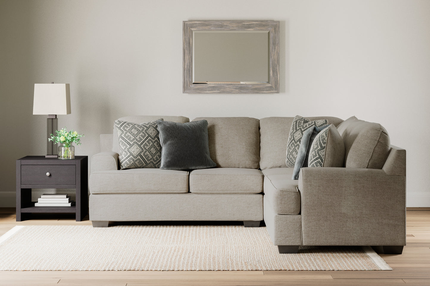 Cassel Furniture Outlet - Ashley Furniture - Bovarian Sectional - RAF 4-Piece Sectional / Stone - 56103S5