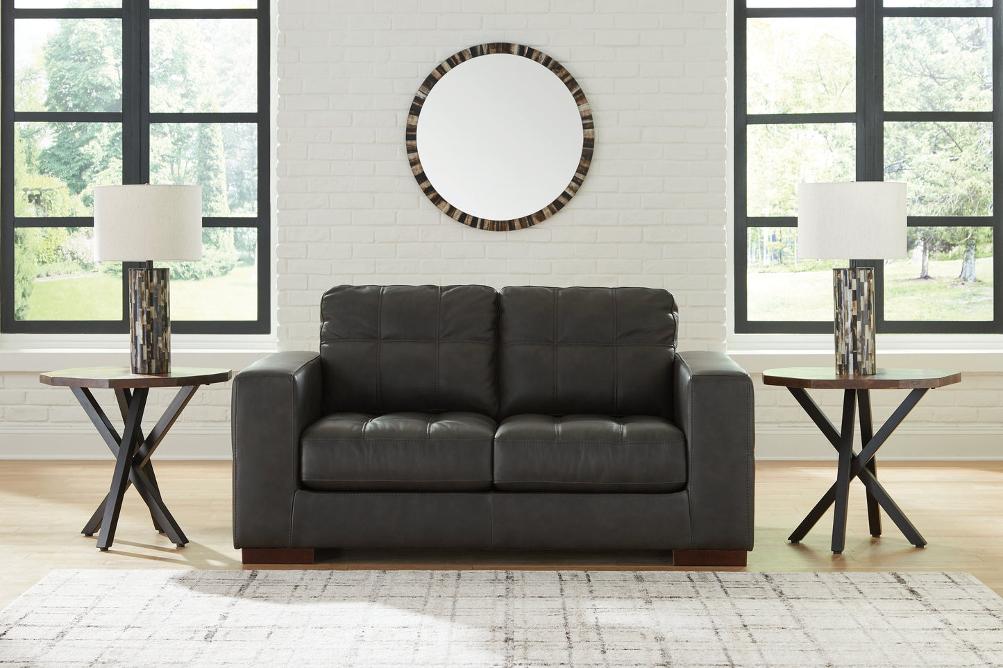 Cassel Furniture Outlet - Ashley Furniture - Luigi Living Room - Loveseat / Thunder - 5650635