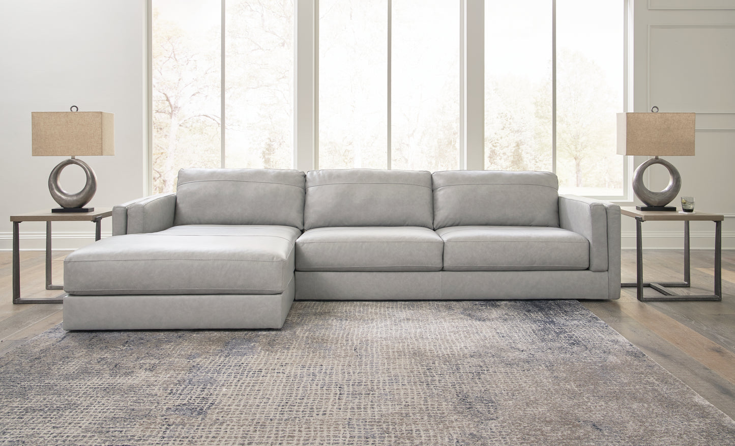 Cassel Furniture Outlet - Ashley Furniture - Amiata Sectional - RAF 2-Piece Sectional with Chaise / Glacier - 57404S1