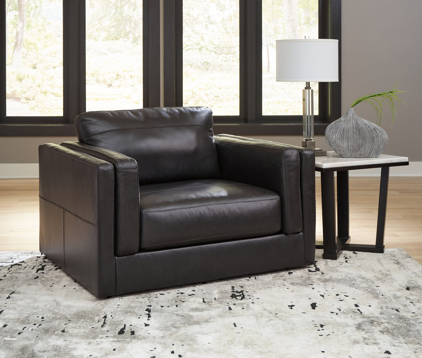 Cassel Furniture Outlet - Ashley Furniture - Amiata Living Room - Chair and a Half / Onyx - 5740523
