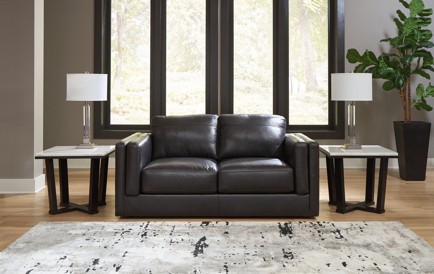 Cassel Furniture Outlet - Ashley Furniture - Amiata Living Room - Loveseat / Onyx - 5740535