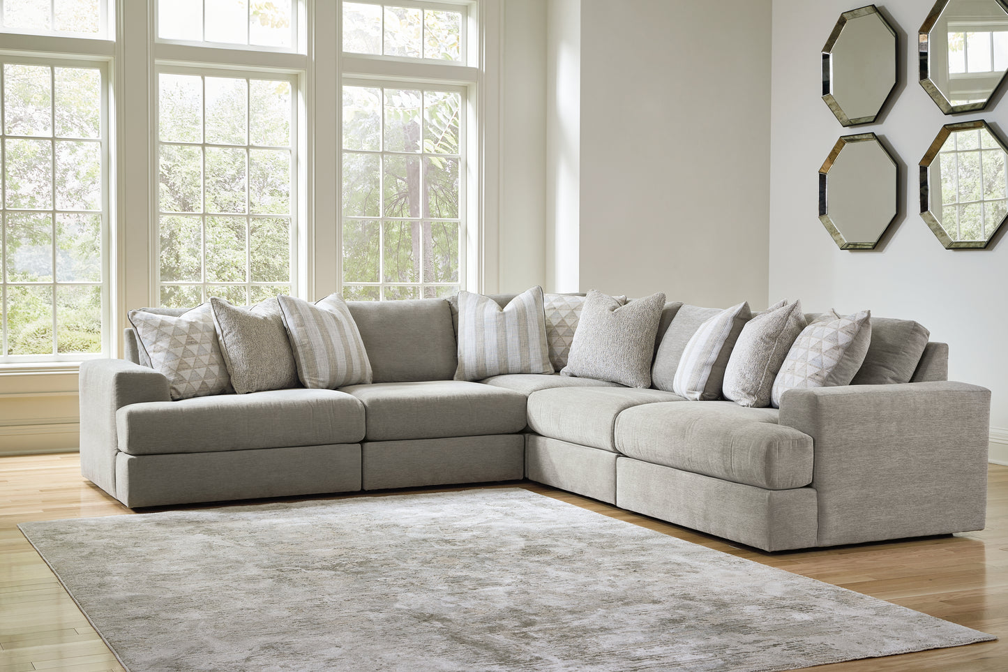 Cassel Furniture Outlet - Ashley Furniture - Avaliyah Sectional - RAF 5-Piece Sectional / Ash - 58103S6