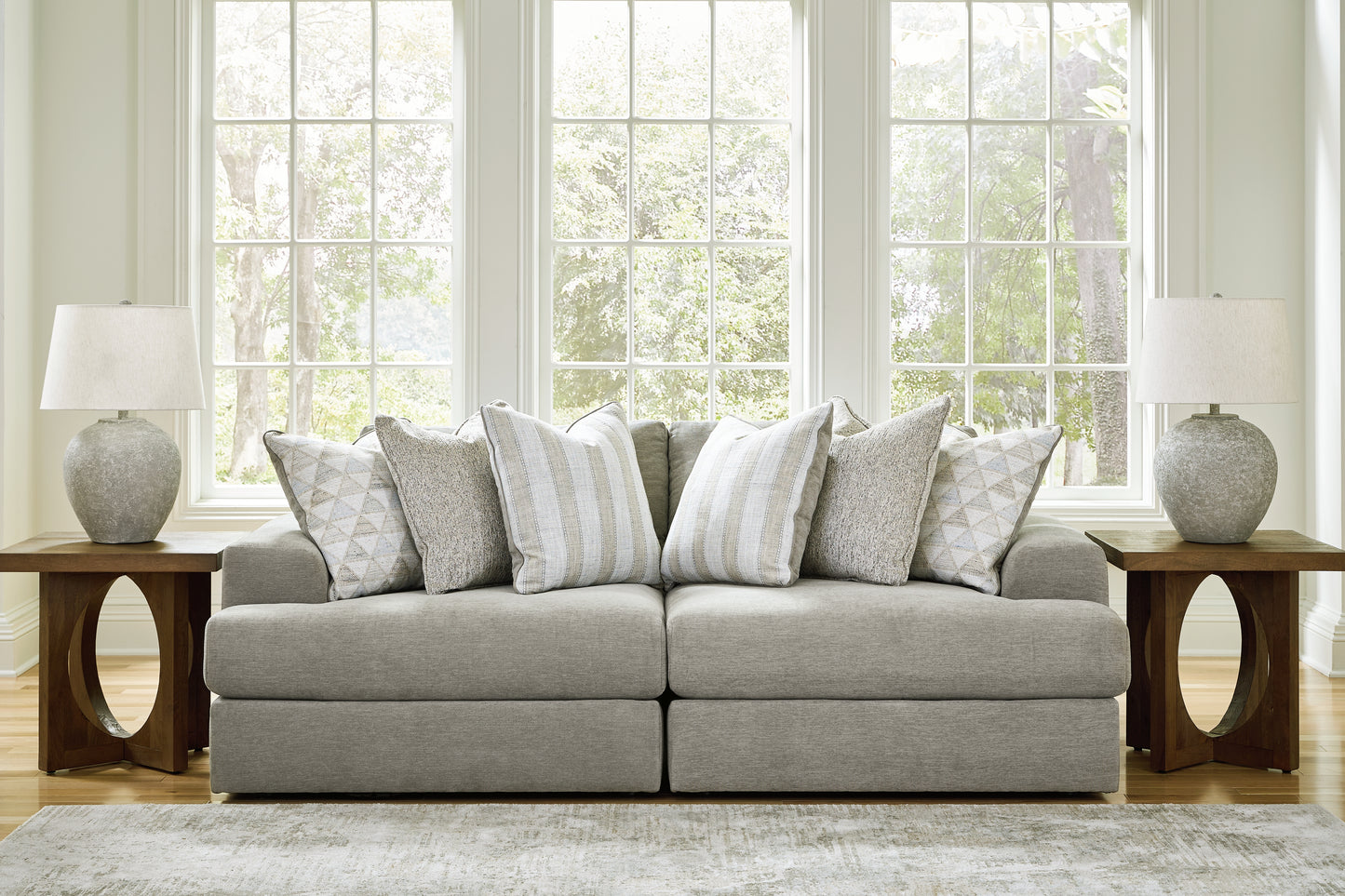 Cassel Furniture Outlet - Ashley Furniture - Avaliyah Sectional - RAF 2-Piece Sectional Loveseat / Ash - 58103S1
