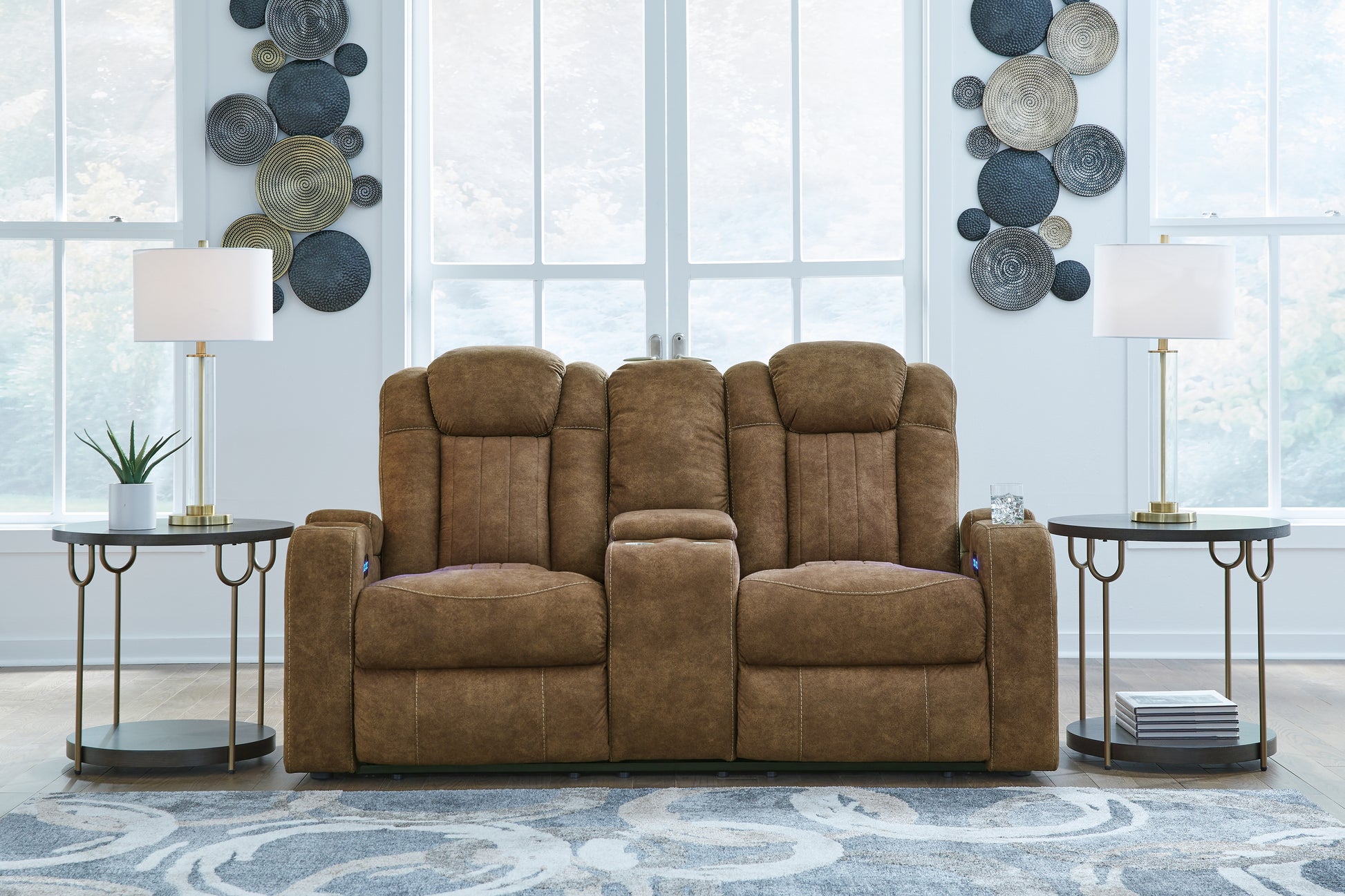 Cassel Furniture Outlet - Ashley Furniture - Wolfridge Living Room - PWR REC Sofa with ADJ Headrest / Brindle - 6070315