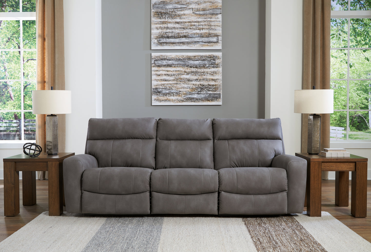 Cassel Furniture Outlet - Ashley Furniture - Next-Gen DuraPella Sectional - 3-Piece Power Reclining Sectional Sofa / Slate - 61003S2