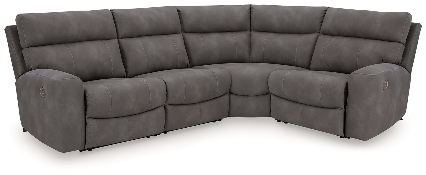 Cassel Furniture Outlet - Ashley Furniture - Next-Gen DuraPella Sectional - 4-Piece Power Reclining Sectional / Slate - 61003S4