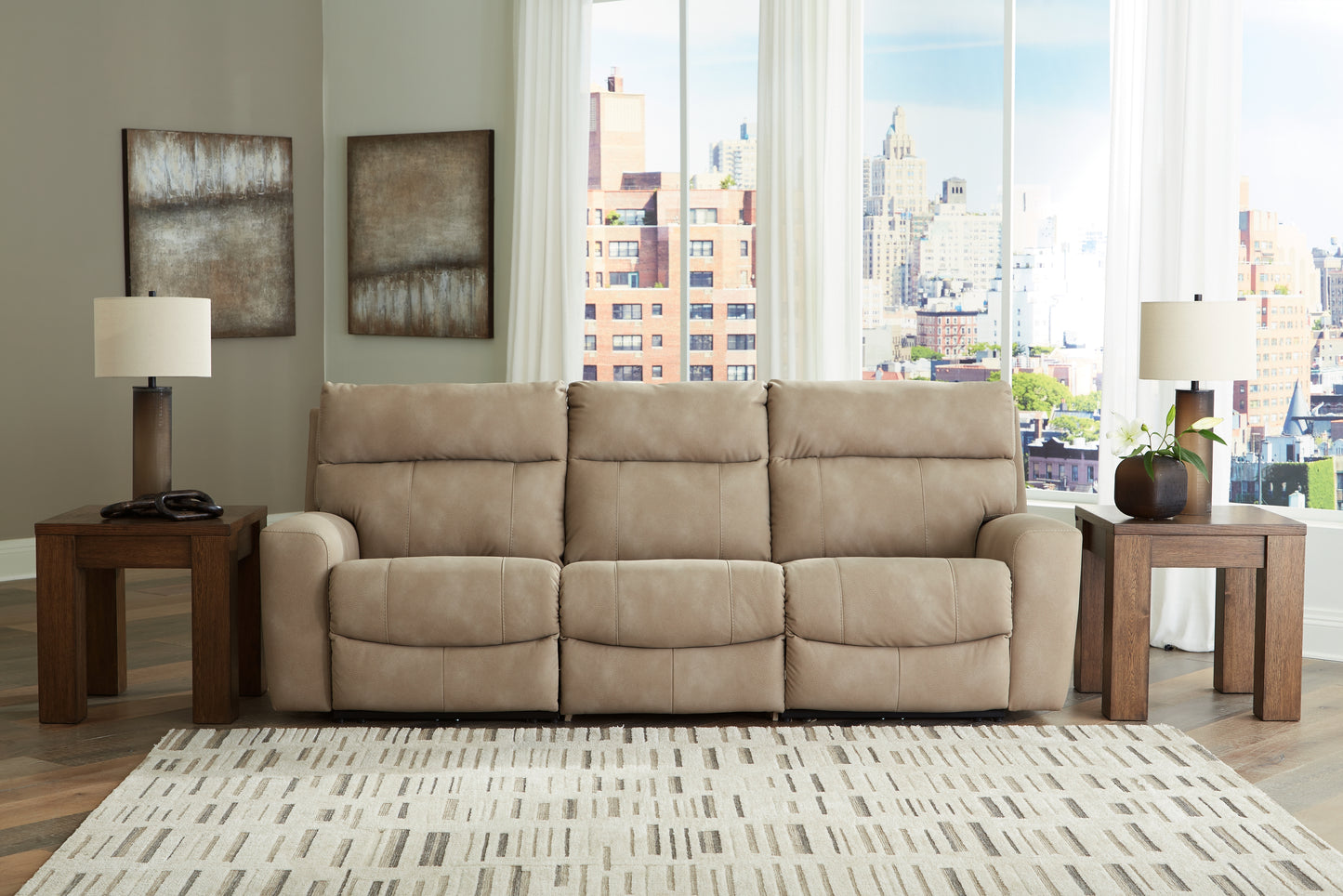 Cassel Furniture Outlet - Ashley Furniture - Next-Gen DuraPella Sectional - 6-Piece Power Reclining Sectional / Sand - 61004S7