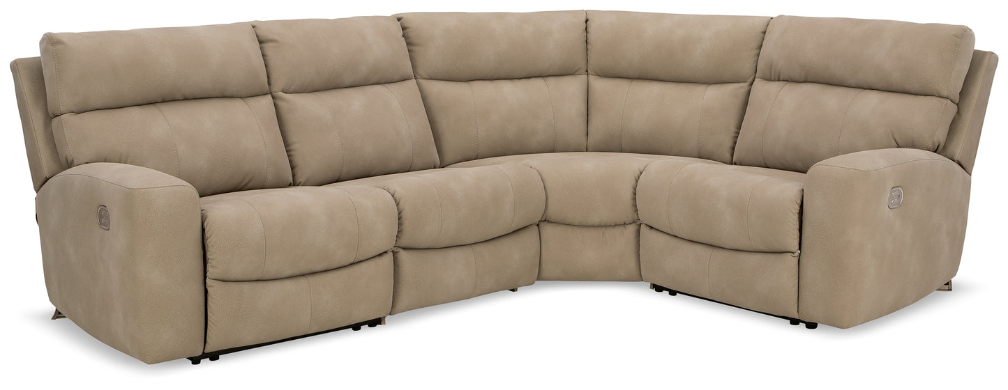 Cassel Furniture Outlet - Ashley Furniture - Next-Gen DuraPella Sectional - 4-Piece Power Reclining Sectional / Sand - 61004S4