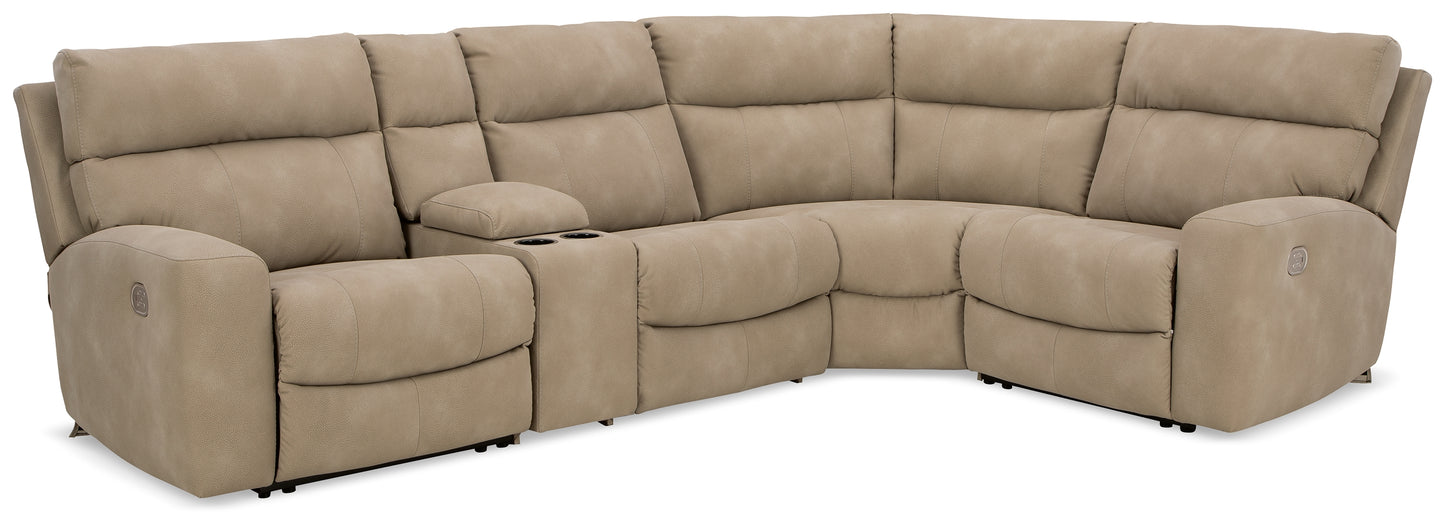 Cassel Furniture Outlet - Ashley Furniture - Next-Gen DuraPella Sectional - 5-Piece Power Reclining Sectional / Sand - 61004S5