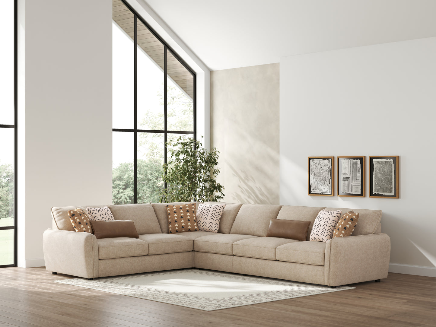 Cassel Furniture Outlet - Ashley Furniture - Seyler Sectional - LAF 4-Piece Sectional / Sand - 61405S2