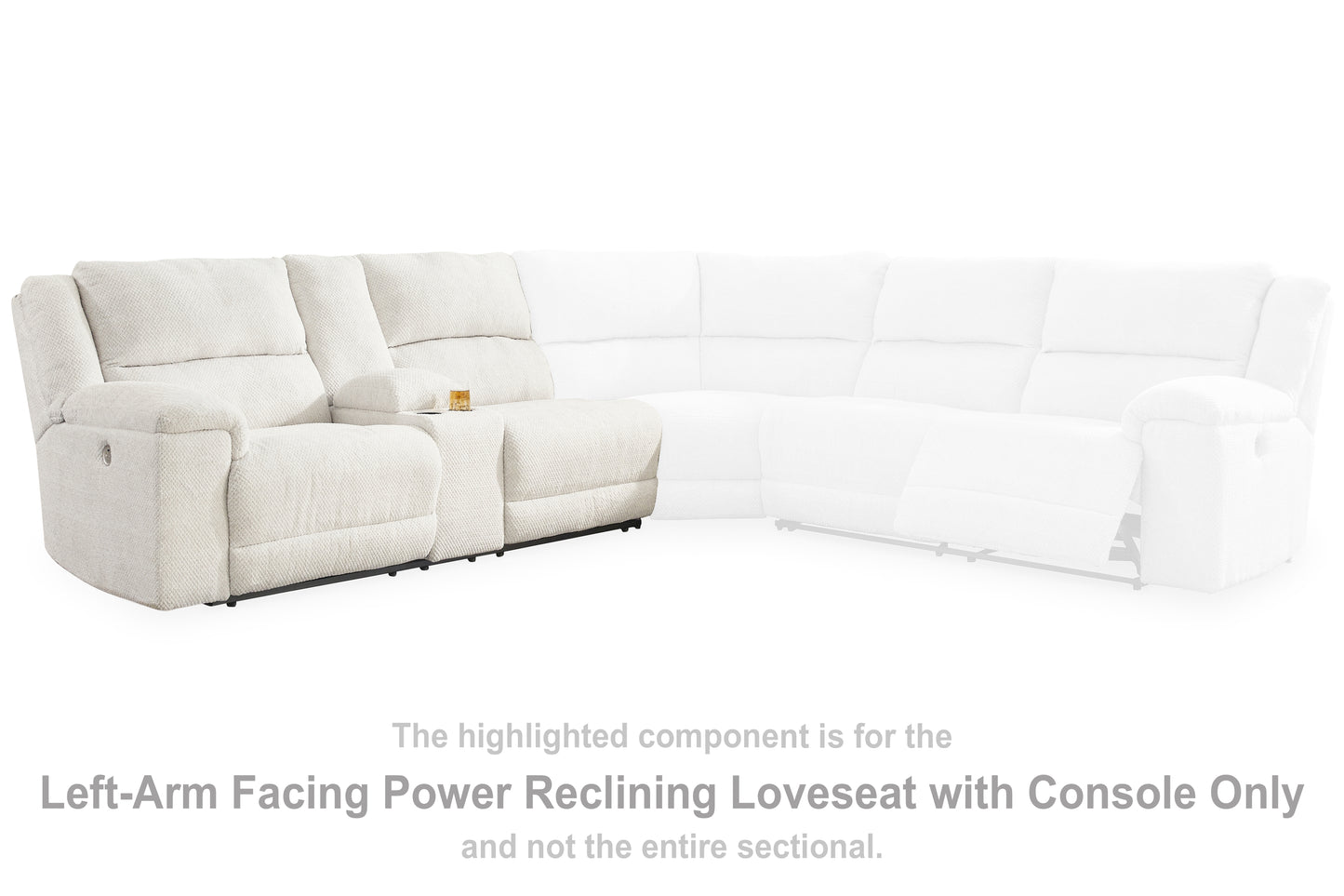 Cassel Furniture Outlet - Ashley Furniture - Keensburg Sectional - LAF DBL REC PWR CON Loveseat / Linen - 6180701