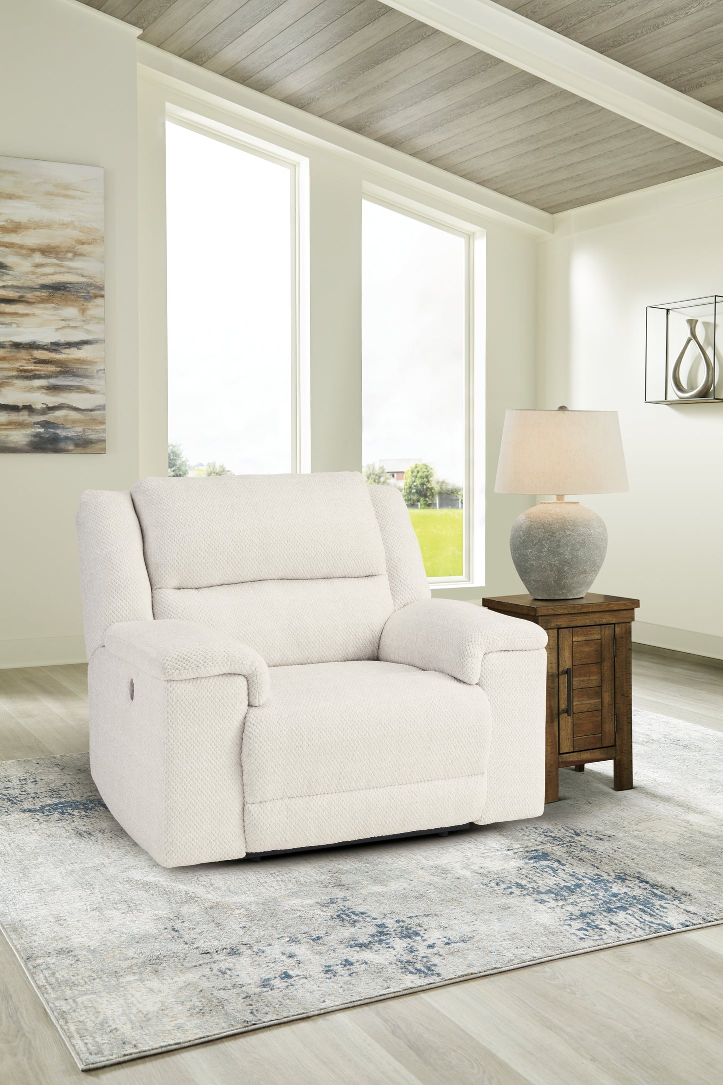 Cassel Furniture Outlet - Ashley Furniture - Keensburg Living Room - Wide Seat Power Recliner / Linen - 6180782